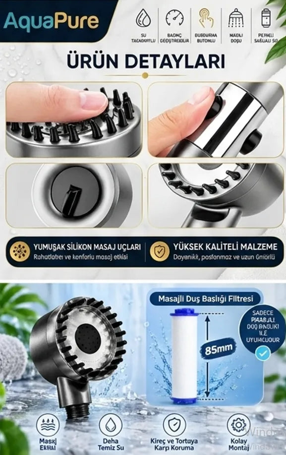 AquaPure Filtreli Duş Başlığı